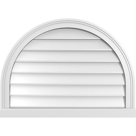 Ekena Millwork Round Top Surface Mount PVC Gable Vent w/ 2"W x 2"P Brickmould Sill Frame, 30"W x 22"H GVPRT30X2203SN